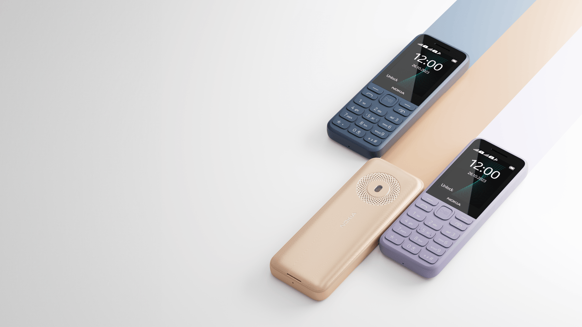 Nokia 130 in Blue, Gold and Purple