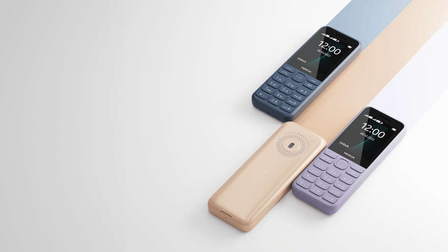Nokia 130 in Blue, Gold and Purple